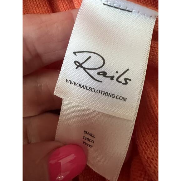 RAILS Ashley Coral Ribbed Knit Sweater Stretch Midi Dress - Picture 11 of 15